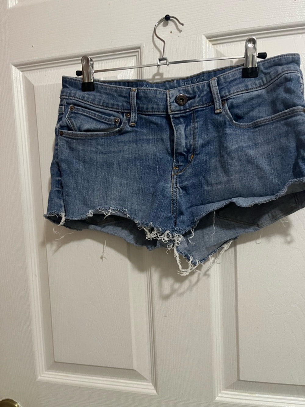 Levi's Frayed Hem Light Blue Denim Cutoff Shorts